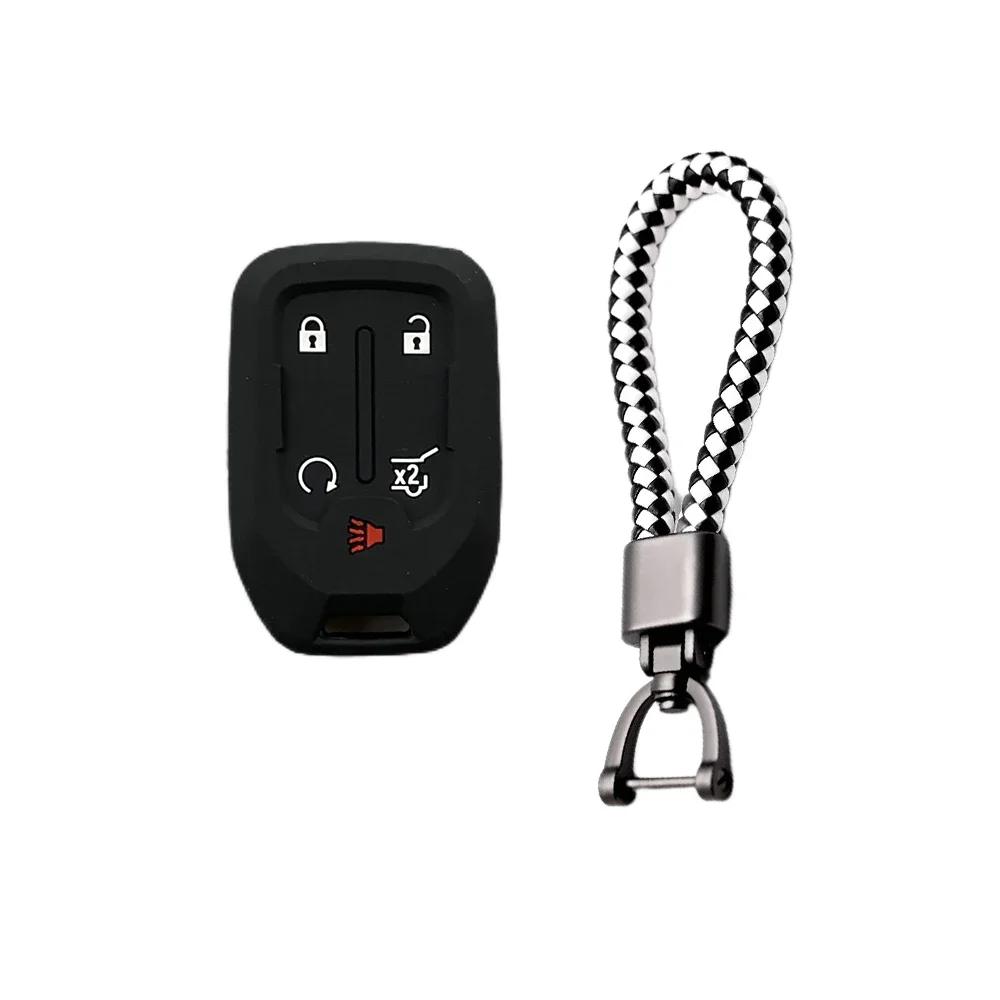 5 Buttons Silicone Car Key Case Skin Protector Cover for Chevrolet Tahoe Silverado Suburban GMC Terrain Acadia YUKON XL Sierra