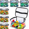 Bolsa de Almacenamiento de Juguetes con Cremallera de Malla Transparente - Organizador de Puzzles y Bloques de Gran Capacidad, Ideal para Almacenamiento de Juguetes y Bloques de Construcción So