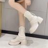 British Round Toe Thick Sole Versatile Retro Boots for Women  New Summer Slimming, Small Stature Taller Short Boots