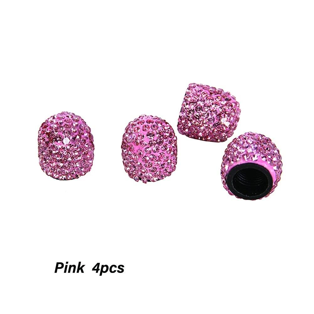 4 szt. Kryształowe nakładki na zawory opony samochodowej diamentowe błyszczące pyłoszczelne pokrywa zaworów koła pojazd Bling ozdoby samochodowe Charms Decor akcesoria samochodowe