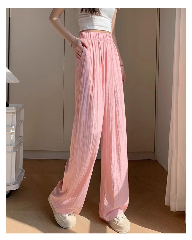 Women's 2025 Drapey Ice Silk Yamamoto Summer Wide-Leg Pants - Lightweight, Casual, Loose Fit for Strolling.