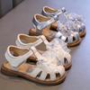 Girls Closed Toe Soft Sole Sandals, Summer Crystal Bow Princess Beach Shoes for Middle and Big Kids