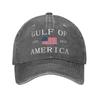 Gulf of America Print Cap for Men Women Cotton  Trucker Hat Lerisure Headwear Baseball Cap Adjustable