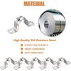 6 Pcs 4inch Rigid Pipe Strap,Two Hole Stainless Steel Strap U Bracket, Widened Tube Strap Tension Clip Assortment Kit Heavy Duty Pipe