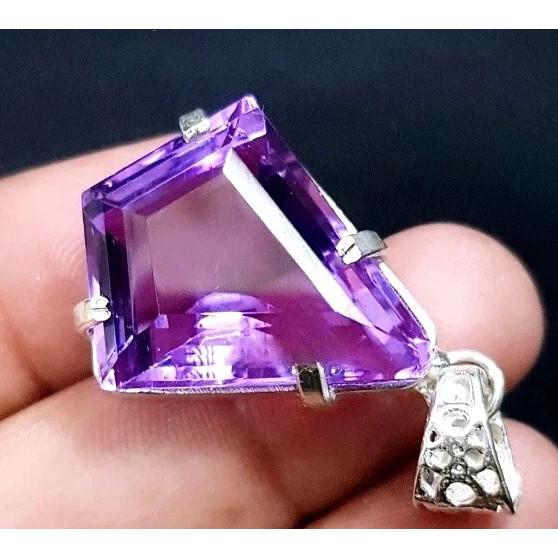 

Beautiful Fancy 925 Sterling Silver CERTIFIED 42.10 Ct Sapphire Gemstone Pendant NS-544 23.9 mm Approx. фіолетовий