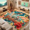 Koi Fish Theme Soft Crystal Velvet Rug Custom Name & Text Print Non Slip Floor Rug for Bedroom Living Room