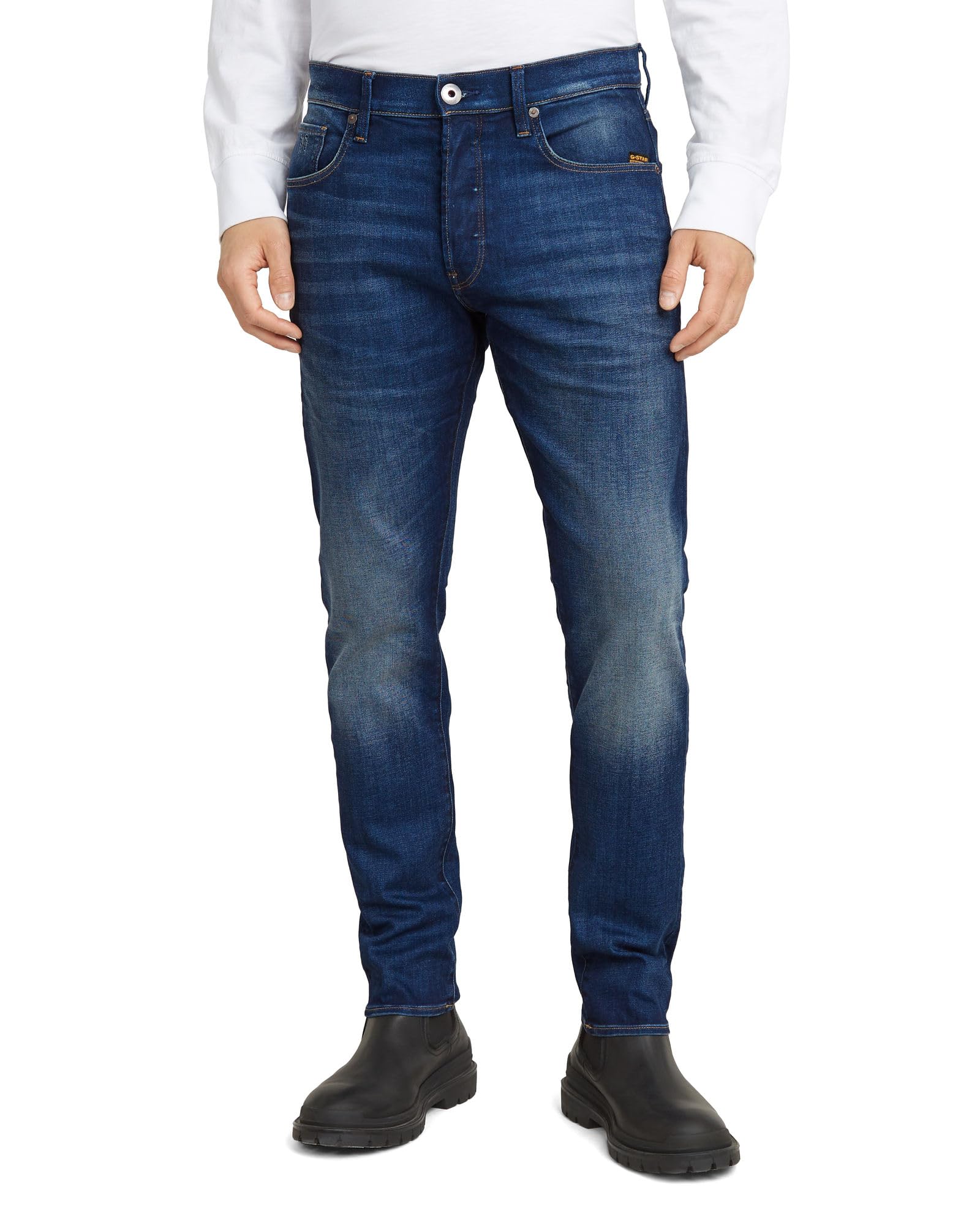 G-Star RAW Jeans Men Denim Pants Slim Fit Navy 3301 Slim 51001-A088-A888-W33/L30