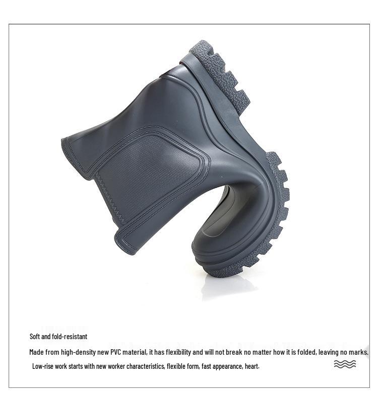 Women's Korean Style Chelsea Ankle Rain Boots - Versatile, Non-Slip, Waterproof Martin Boots.