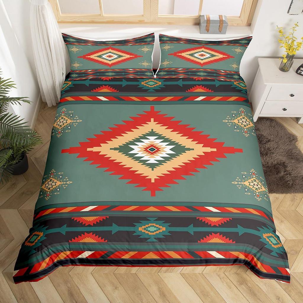 Geometric Pattern Down Comforter Set Bedding Set 3-piece Duvet Cover Set