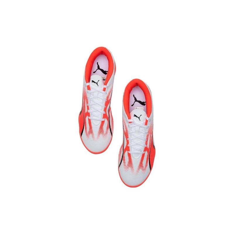 Puma Ultra Play Mens TF Football Shoes White Red Black Round Toe Lace Up Wear Resistant 107528-01