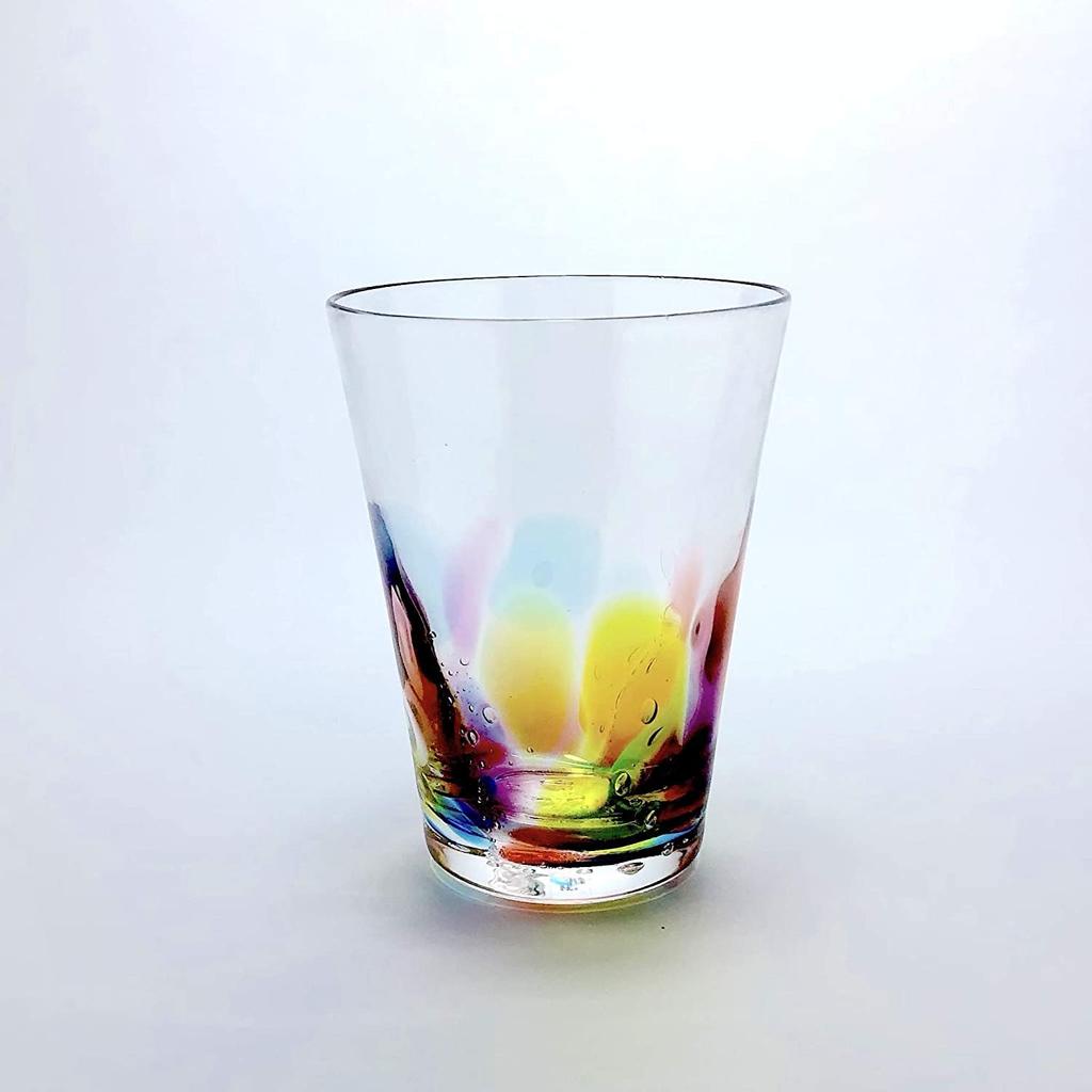 Hizen Bidoro Sake Rainbow Tumbler Made in Japan Gift Glass, [Traditional Craft/Blown Glass/Gift/300ml] (Celebration Present)