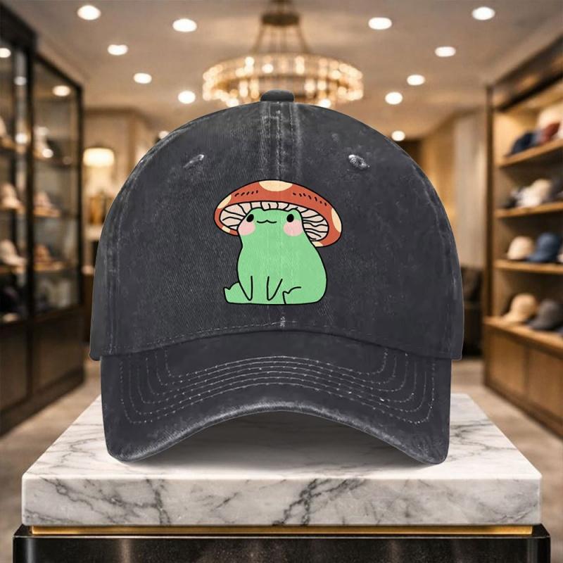 Casual Cartoon Frog Baseball Cap Adjustable Street Style Hat for Outdoor Sports Daily Wear