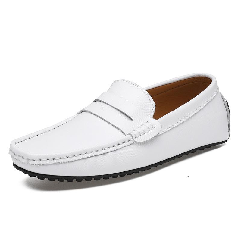 New leather Doudou shoes men's casual driving shoes soft sole fashion foot cover versatile lazy shoes large size 49