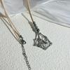 Fashionable Adjustable Metal Cage Necklace Crystal Holder Pendant Neckchain For Men Women Stylish Jewelry Accessories