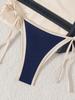 Color Block Triangle Tie Side Sexy Two Piece Bikini Set Elegant For Vacation