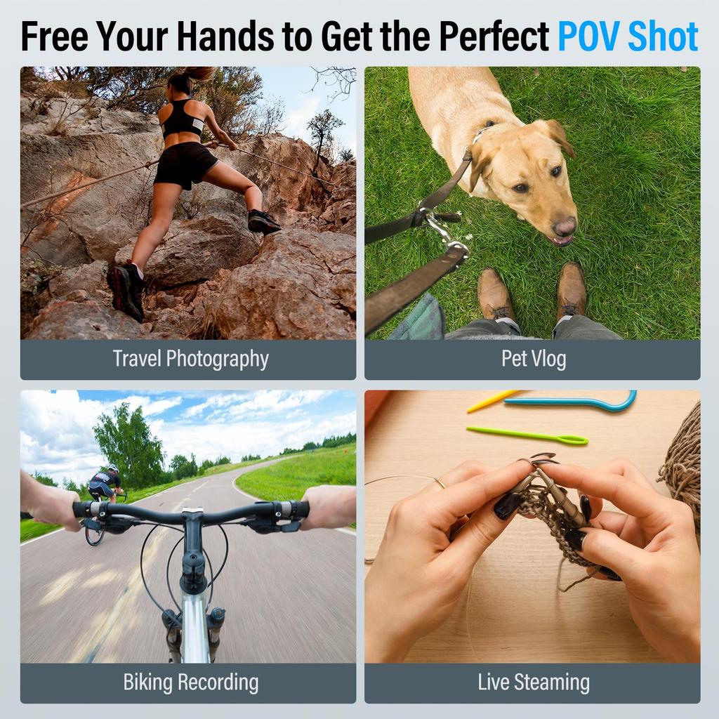 SIRUI Magnetic Neck Mount for POV Necklace Mount Vlogging Accessories for Android GoPro Hero Insta360 Action Cameras Phones, Hands-Free iPhone,