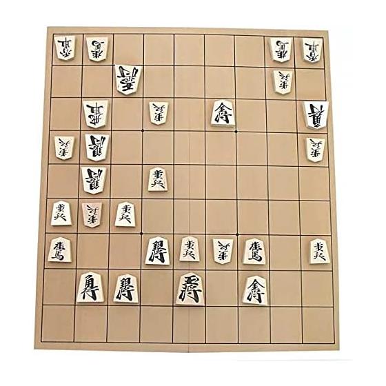 Standard Thickness Folded Shogi Board Set with Handy Wooden Pieces! Shogi Set Shin Katsura No. 6 Folded Shogi Board Set (wooden Shogi Pieces Made of
