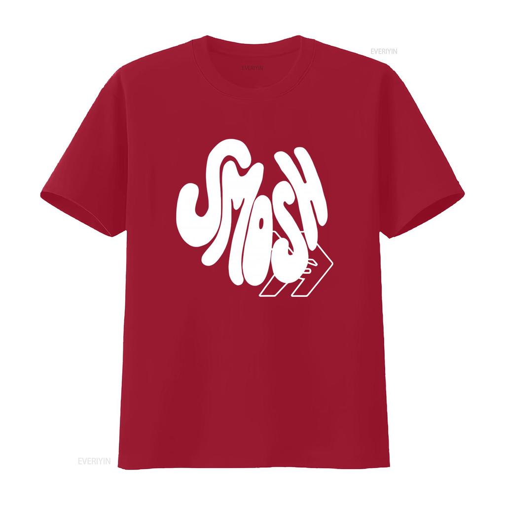 Smosh Groovy Logo Print T Shirt for Fashion Casual Vintage Washed Unisex Graphic Comfortable Top For Everyday Wear Streetwear