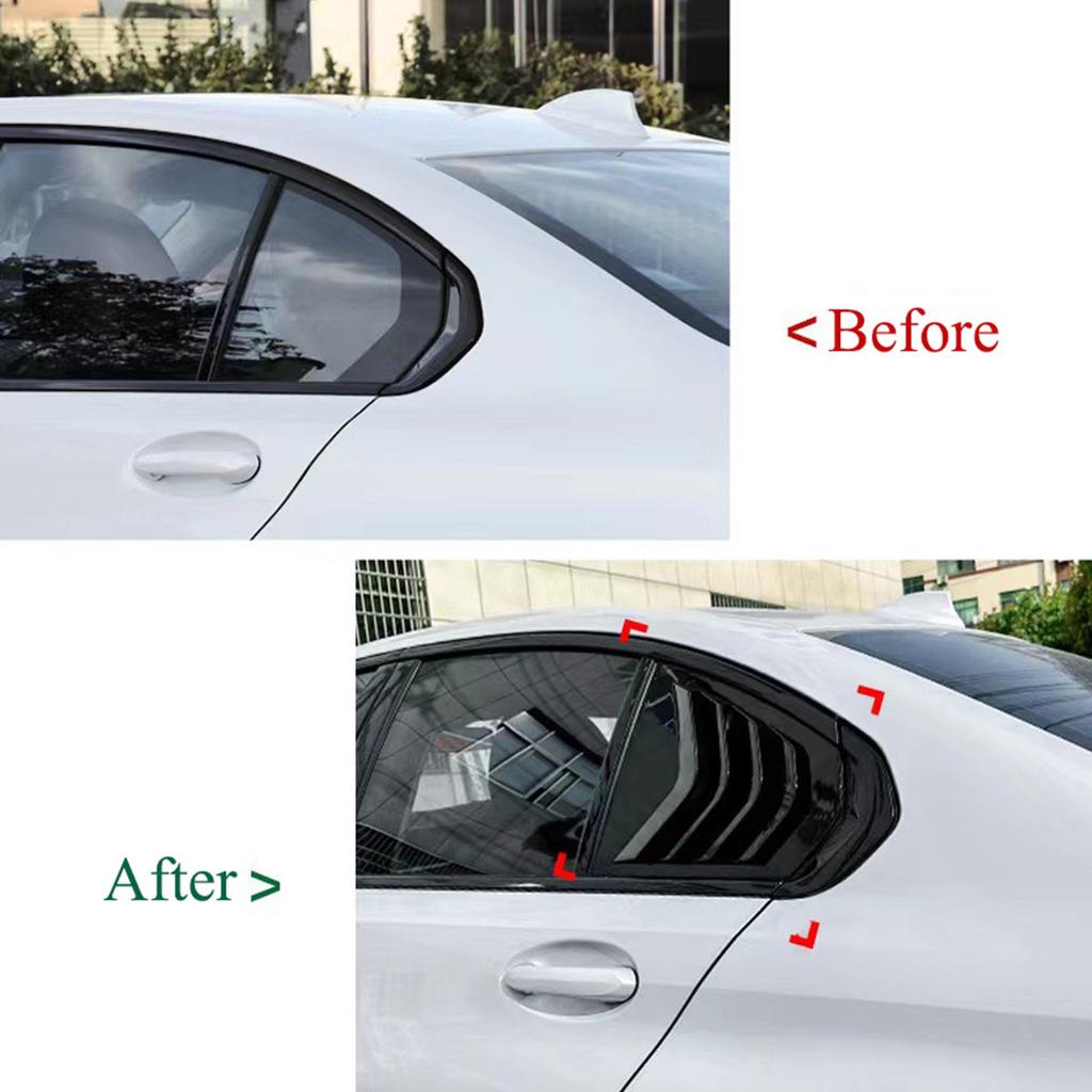 F30 Louvers For BMW 3 Series F30 318i 320i 325i 2013-2019 Rear Window Side Vent Shutter Louver Cover Trim Car Accessories