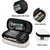Pencil Bag Printed Strong Polyester Fabric Zip Around Closure with Main Compartment Mesh Pocket and Pen Slots for Boys Girls