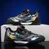 Children's football shoes Boys' primary school students game training shoes Artificial grass sneakers Rotating buckle Lace-free football shoes