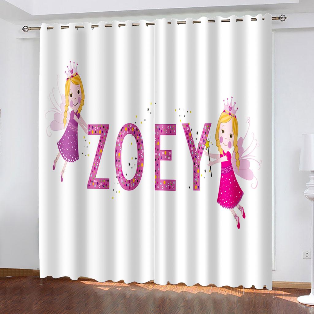 

Мультфильм Ангел Девочка Розовая Принцесса Оконные Шторы в Детской Спальне Гостиной Холле Декор Кухни Шторы Шторы Жалюзи 2 Шт. W50 X H130(CM)X2&Grommet Top