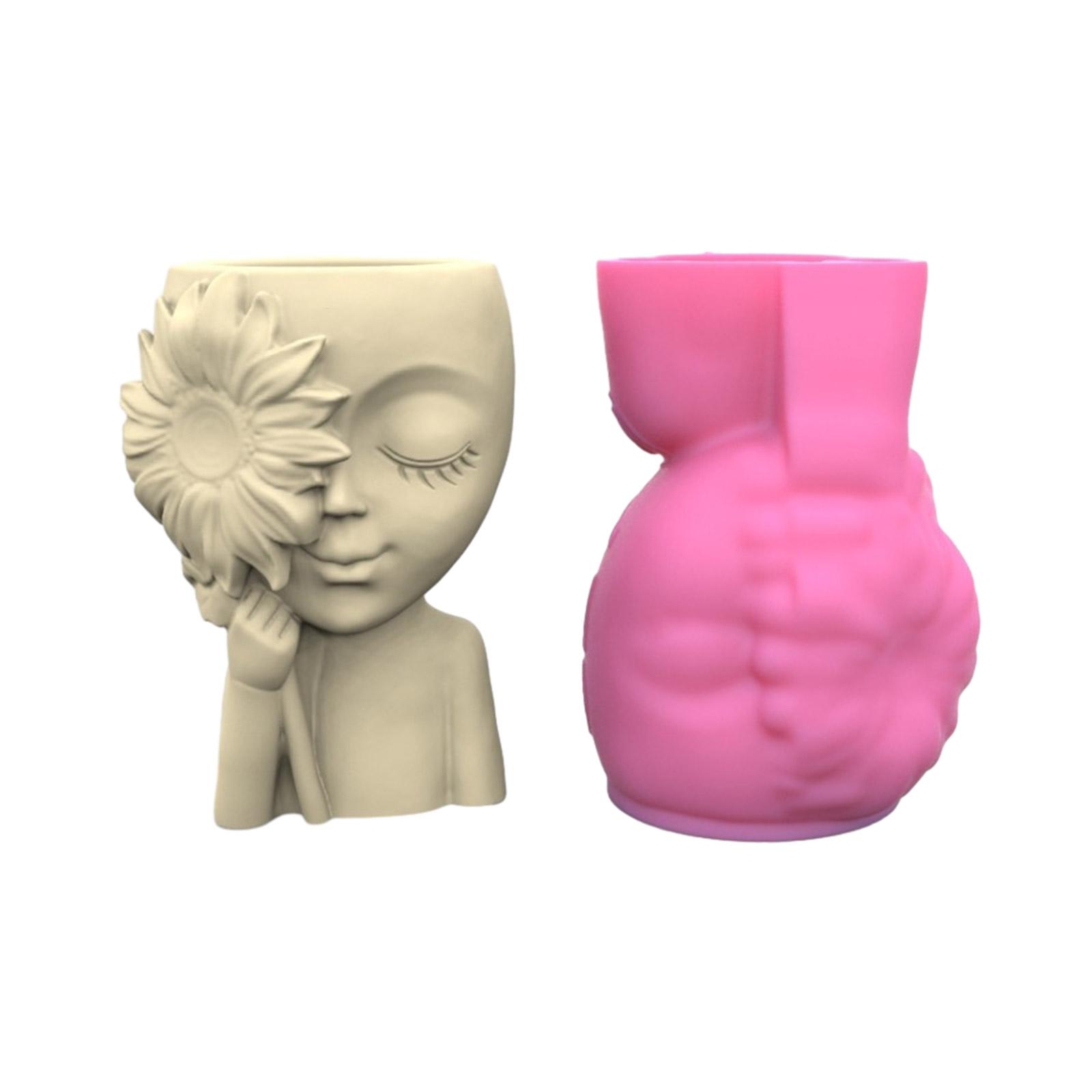 

Кукла подсолнуха, бетонная силиконовая форма для горшка, сочный цветочный горшок, глина, цементная штукатурка, форма «сделай сам», домашний сад, форма для цветочных горшков