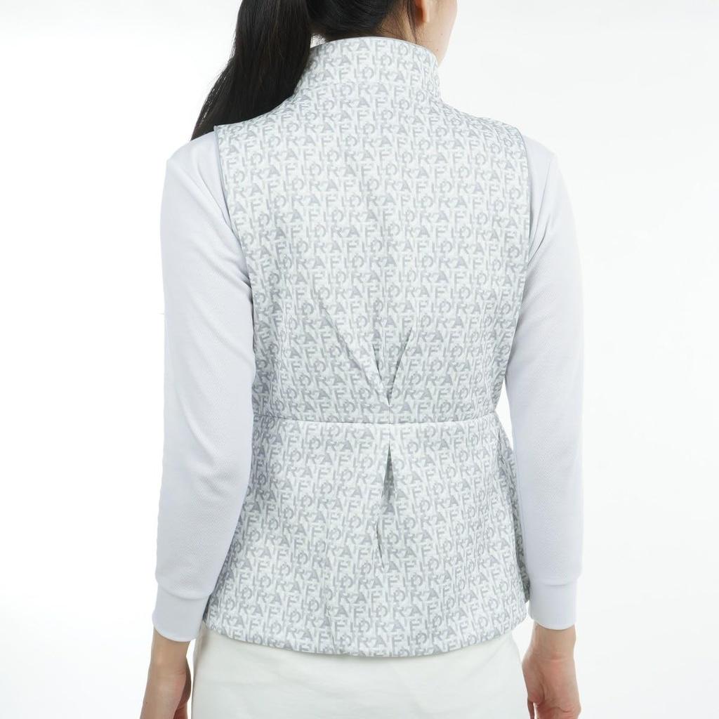Fidora Women's Golf Shirt, FD, All-Over Print Padded Vest, GRY