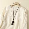 Embroidered Round Neck Shirt Cotton Linen Women's Loose Top