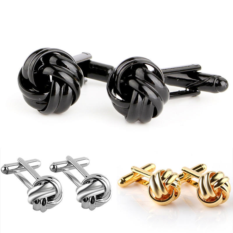 1Pair Men'S Suits Shirt Knot Twisted Cufflinks Wedding Business Cuff Links Gift
