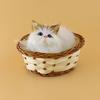 Lovely Simulation Animal Doll Plush Mini Basket Cat Rabbit Dog Kids Xmas Toy