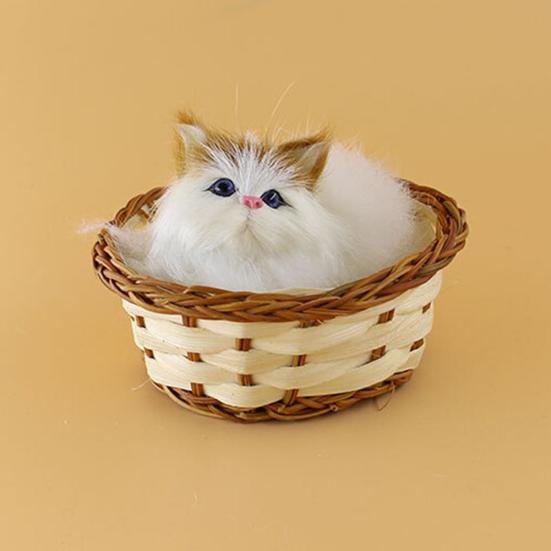 Lovely Simulation Animal Doll Plush Mini Basket Cat Rabbit Dog Kids Xmas Toy