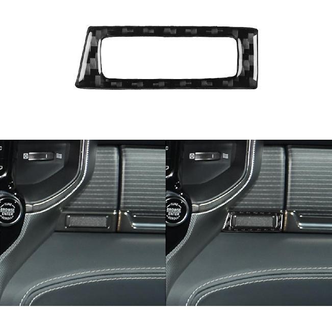 Real Soft Carbon Fiber Car Gear Shift Control Panel 2/4WD Switch Button Dashboard Trim Sticker Compatible with Dodge Ram 1500/2500/3500