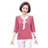 Damen Tops Mamas Sommermode Weiches Hemd Kurzarm Pullover Hemd Mittleren Alters Frauen
