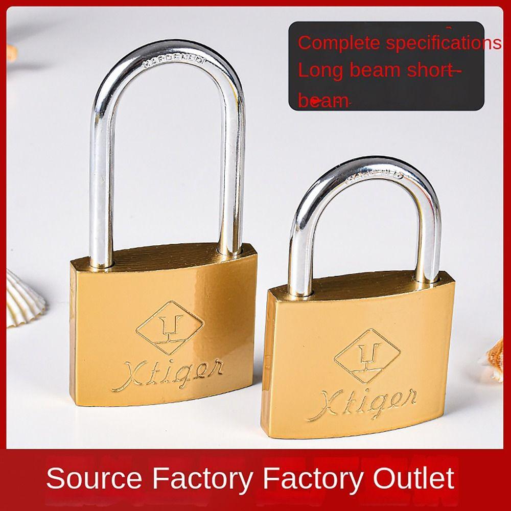 With 3 Keys Brass Padlock Iron Anti-theft Copper Lock Home Improvement Security Tool Student Household Lock for Home School