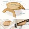 Bamboo Sofa Snack Tray Table, Clip-On Couch Arm Organizer with Phone Holder