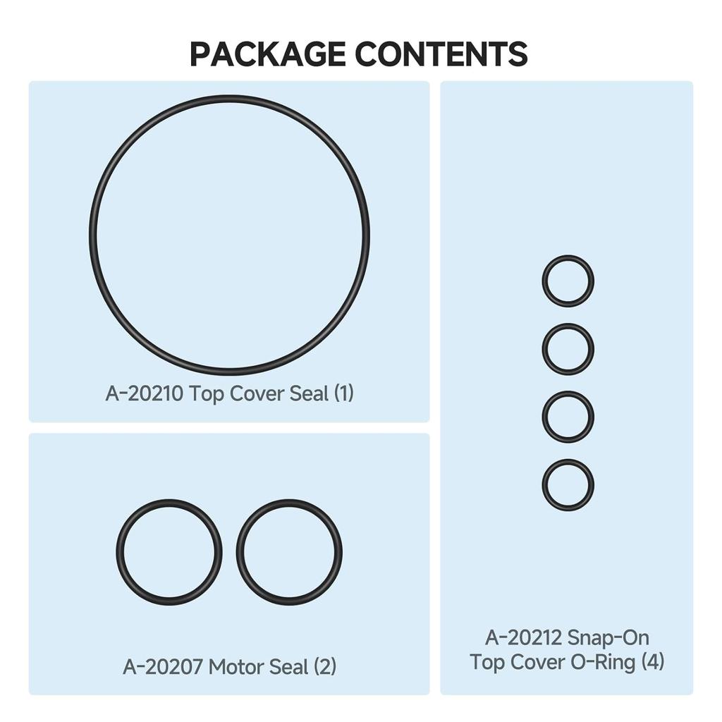 O-Ring Seal kit for FX5/FX6 Aquarium Cartridge Filter Compatible with Fluval A-7, A-0, A-2 Replacement Parts