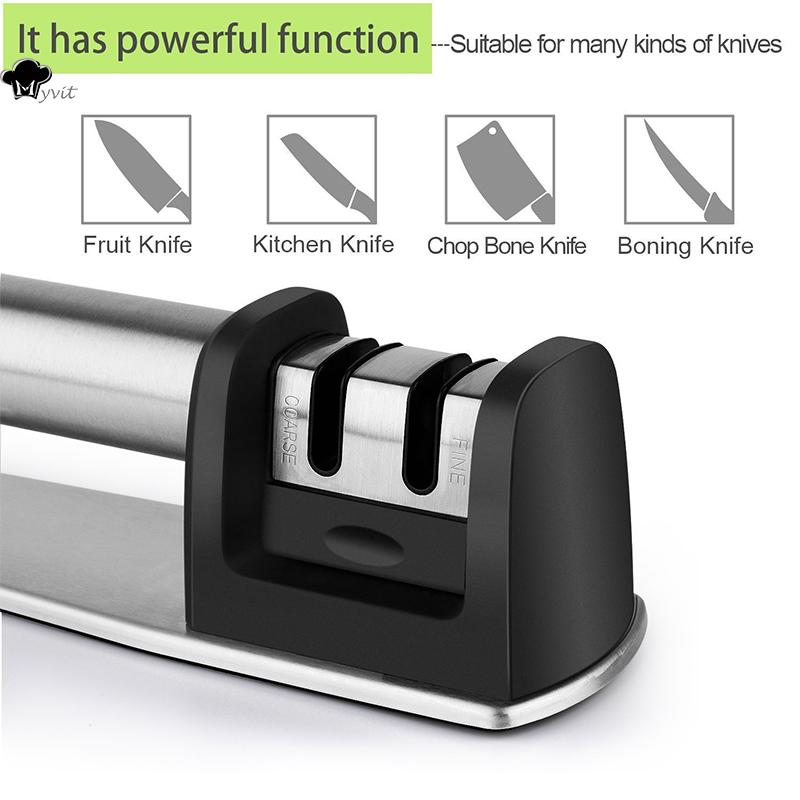 Knife Sharpener Handheld Multi-function 2 Stages Type Quick Sharpening Tool With Non-slip Base Kitchen Knives Accessories Gadget