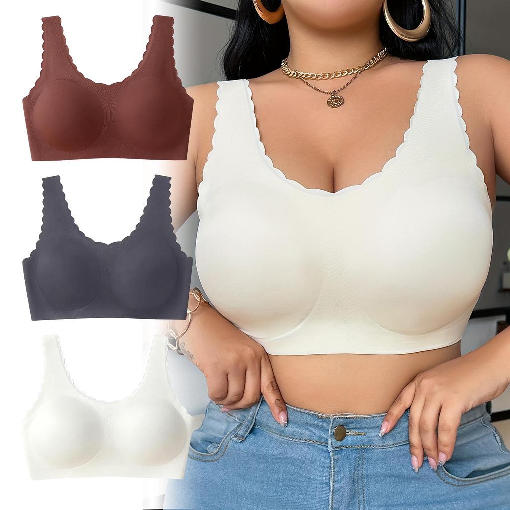 Zeriluna Lace Comfort Bra with Fan-Edged Detail & Wide Straps - Everyday Wear