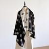 Women'S Elegant Double-Sided Floral Jacquard Pashmina Shawl - Winter Thick Warm Tassel Coldproof Windproof Blanket Scarf