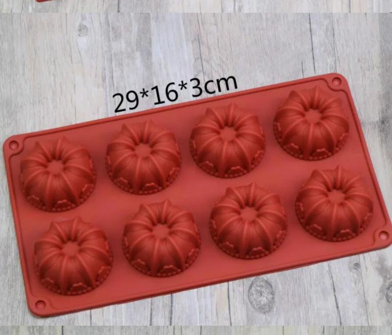 8cavity Flower Silicone Cupcake Oval Doughnut Mold MuffinChocolate Moulds for Baking Mini Dessert Kitchen DIY Cooking Tools Tray