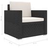 8 Piece Garden Lounge Set with Cushions Poly Rattan Black