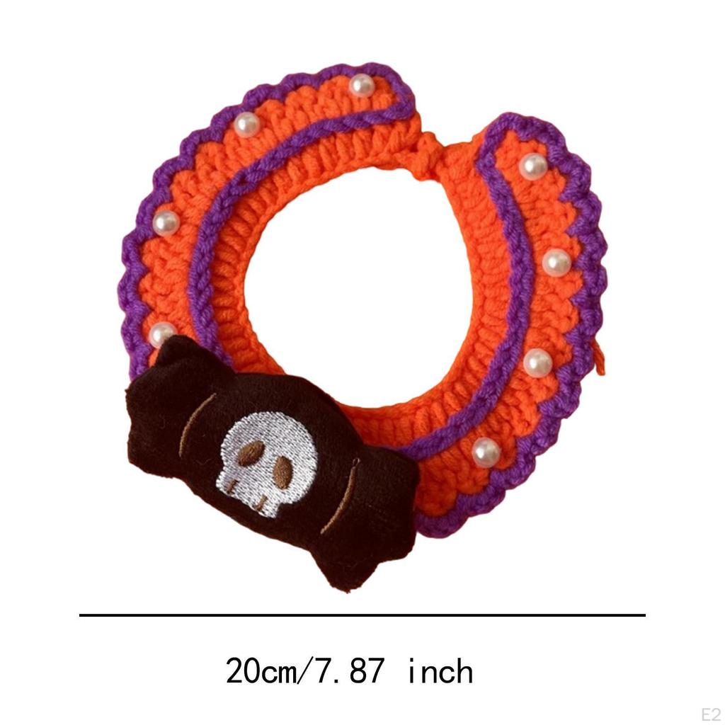 Halloween Cat Collar Dog Collar,Comfortable for Dogs Cats,Soft,Cute,Hand Woven Knitted Party