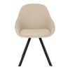 Nels Stuhl beige schwarz gepolsterte Beine