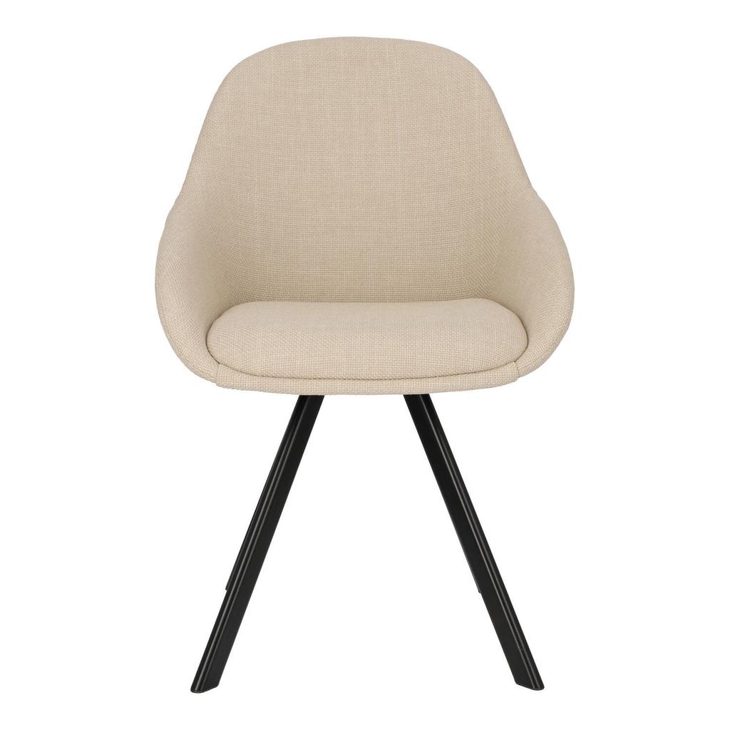 Nels Stuhl beige schwarz gepolsterte Beine