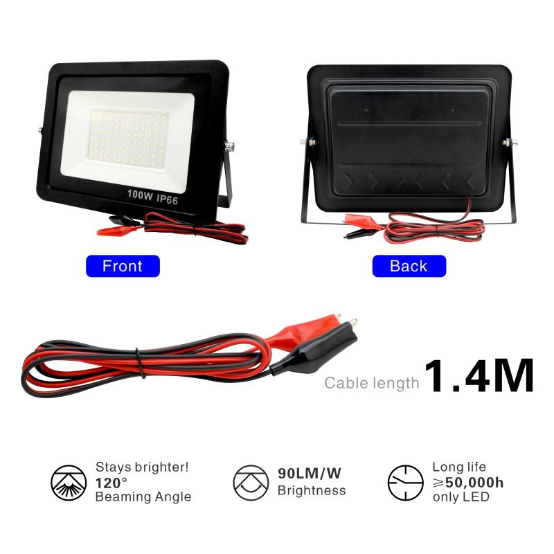 20W 30W 50W 100W DC12V 12 Volt Portable Led Lights Led Flood Light  Outdoor Floodlight Spotlight IP66 Waterproof Light Reflector
