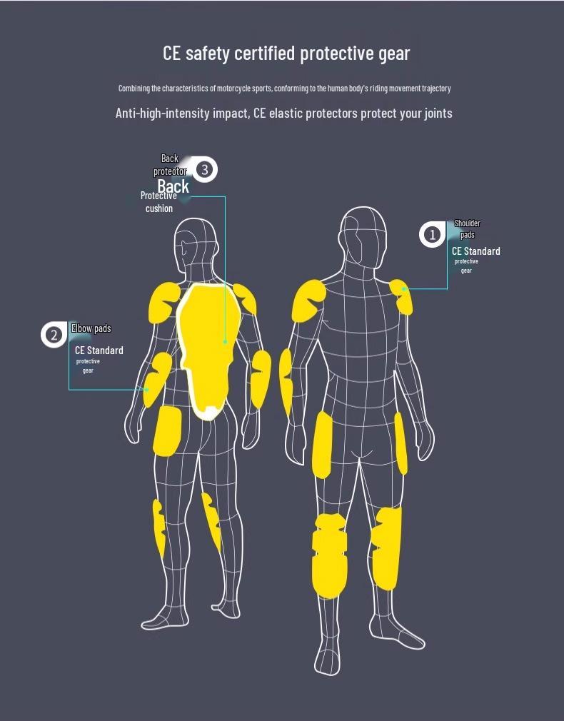 LS2 Men's Motorcycle Riding Suit: Windproof, Anti-Fall, Quick-Release, for All Seasons (Model MJ174)