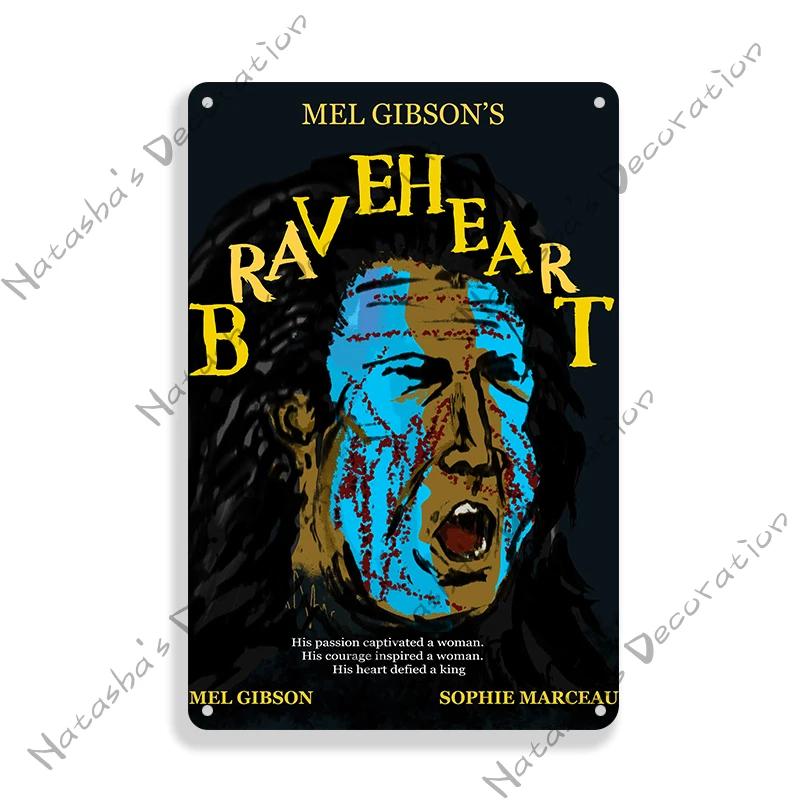 American Classic Movie Braveheart Metal Plaque Decorative Plate Cafe Home Man Cave Metal Tin Sign Wall Decor Metal Signs Poster