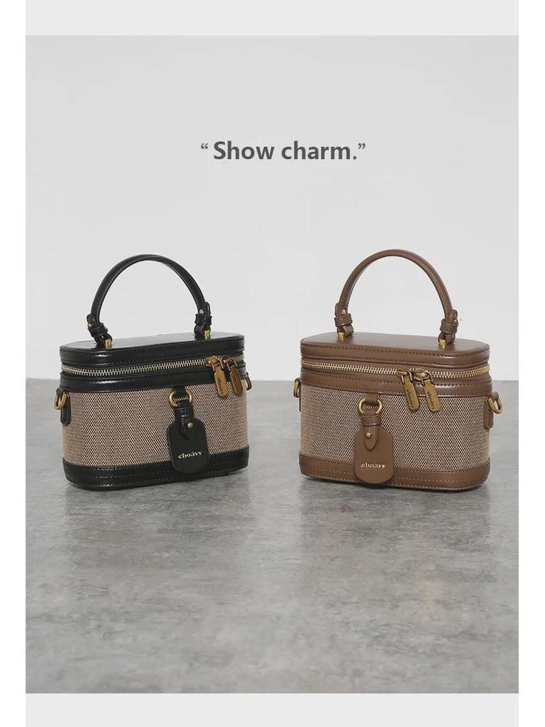 Modna damska płócienna torebka retro typu box na lato 2024: Luksusowa torebka na ramię crossbody