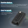 uxcell Car Key Shell Raw Fresh Key Fob Remote Control 3 Buttons Compatible with Peugeot for 207 307cc 308